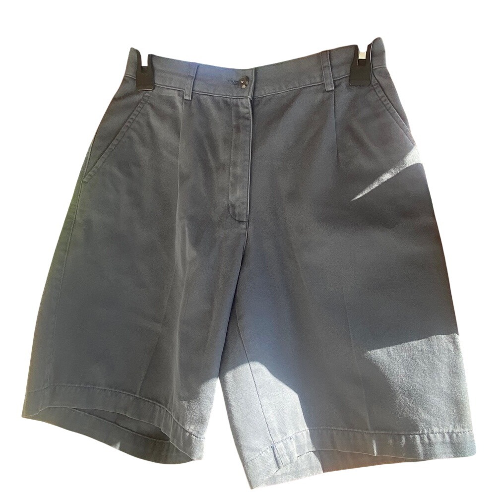 LL Bean Shorts Womens Sz 4 Blue Original‎ Chino High-Rise Stretch Waist